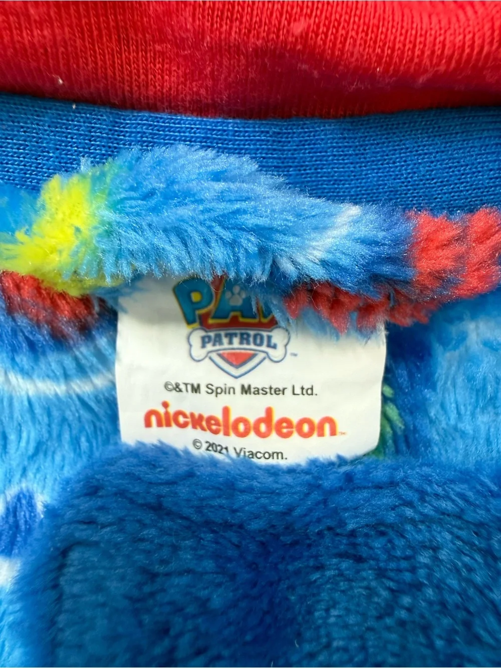 Size 5 Official Paw Patrol Chase Hooded Robe Blue & Red Plush Fleece Cozy Gift